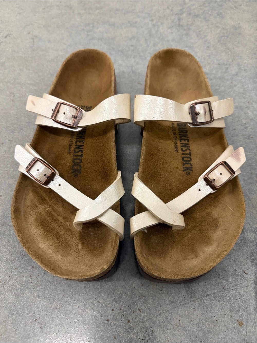 Birkenstock White Pearl Double-Strap Women's Sandals
